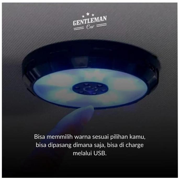 Car Led 3 Color Portable Lampu Baca Magnet Interior Usb Plafon Atap Mobil