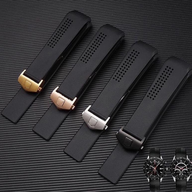 Strap Tali Karet Rubber Curved Tali Jam Tangan Tag Hauer Grand Carrera 22mm 24mm aksesoris jam