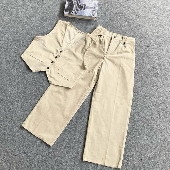 HARGA PRODUK Viora Set Rompi dan Celana Wanita Corduroy One Set Setelan Wanita Kekinian HARGA PRODUK