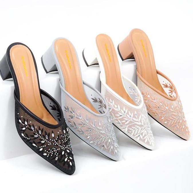 LIFESTYLE Millasevano Calista Sandal Wanita Heels Pesta Bordir Kondangan Wisuda Terbaru Simple Kekin