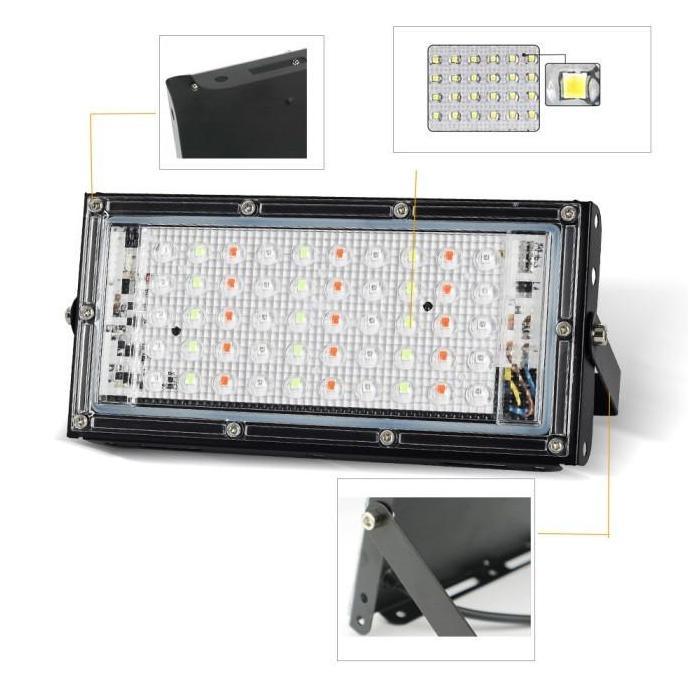 Litcx- Lampu Sorot 50W Rgb Model Tipis Ip65 / Lampu Tembak Tipis 50 Watt Rgb