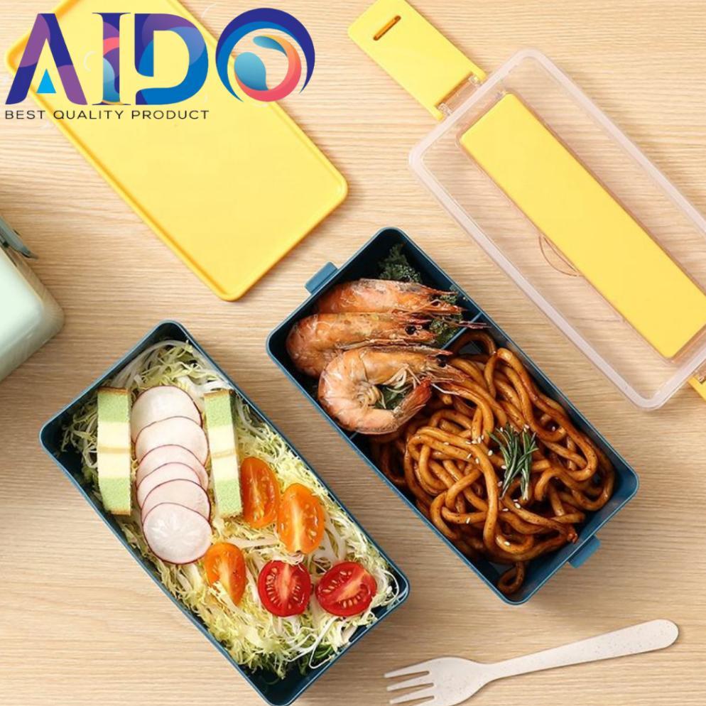 NEW PRODUCT Lunch Box Set Kotak Bekal Makan Jerami Gandum kotak makan Anti Tumpah Free Sendok dan Ga