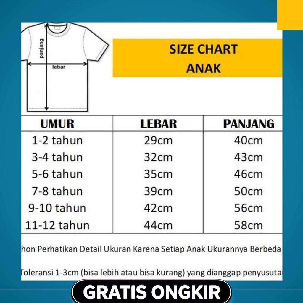Kaos Sorban Kaos Sorban Motif Printing3D Anak #Lp3D-281 Fashion