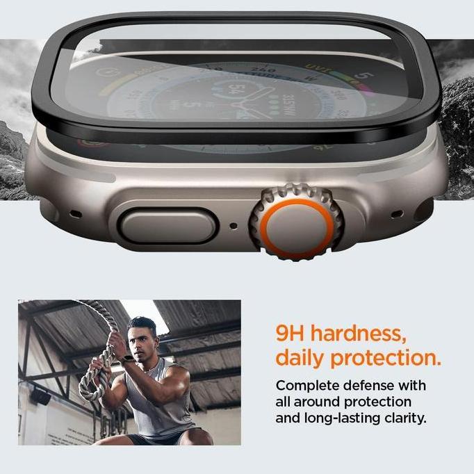 Tempered Glass Apple Watch Ultra 3 2 1 Gen 49mm 2025 2023 2022 Spigen Glas tR Slim Pro Full Cover Al