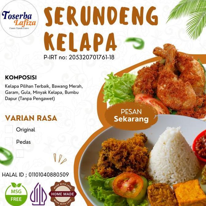 Foodx- Serundeng Kelapa Pedas - Serundeng Kemasan 1Kg
