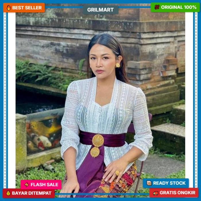 Baju Kebaya Brukat Lonceng Bali Wisuda Modern Murah Kebaya Bali Brokat Strait Tangan Lonceng 7/8 Dib