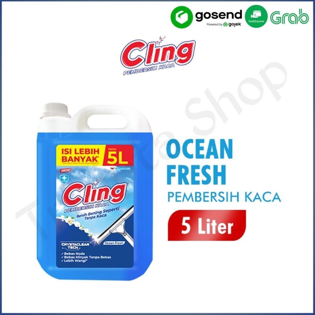 Cling Pembersih Kaca Jerigen 5 Liter Ocean Fresh