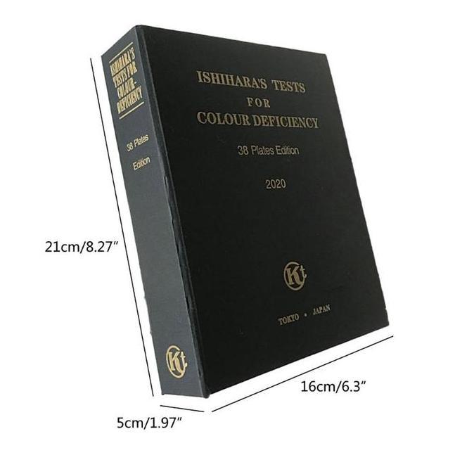 NICLIWITU Kit Tes Buta Warna Ishihara 38 Lembar Buku Uji Penglihatan Asli Jepang Untuk Pemeriksaan K