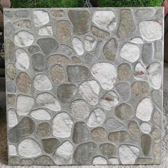KERAMIK LANTAI GARASI 40X40 KASAR MOTIF BATU ALAM CORAL ABU GREY