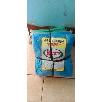 Promo Bulan Ini Jas Hujan Plastik Stelan (Mantel+Celananya)  12 Pcs Grosir