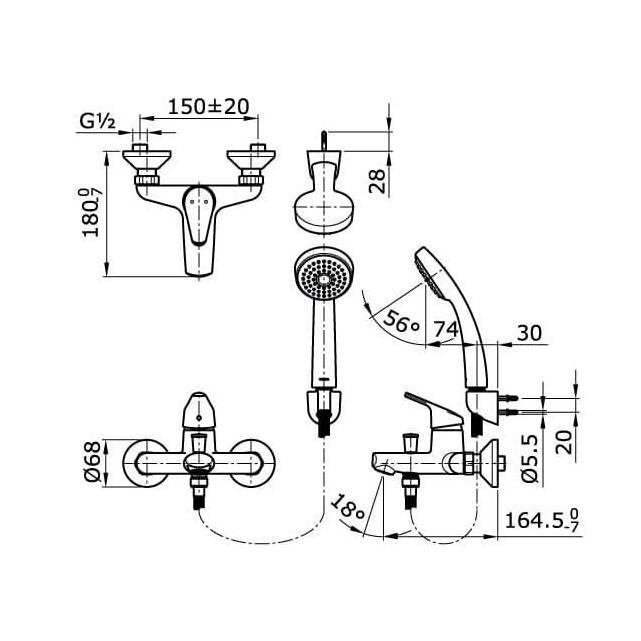 Toto Tx471Kea Shower Set/ Shower Toto