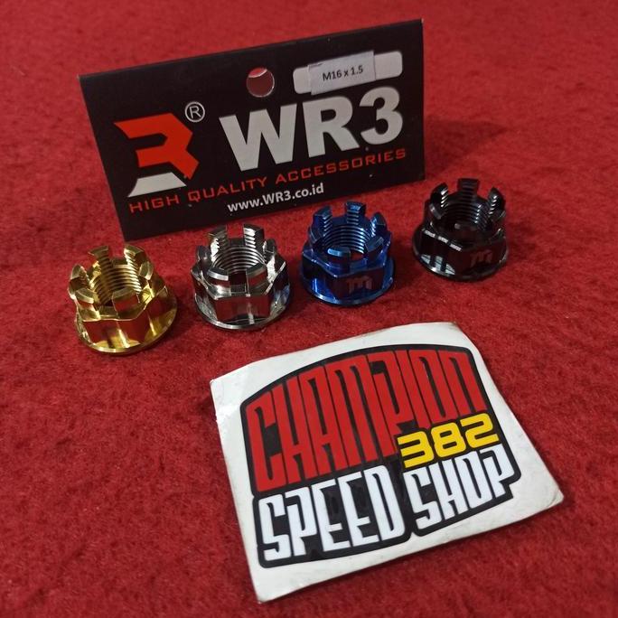 NEW Champion Speed Shop Mur As Roda Belakang Titanium WR3 M16x1.50mm untuk Scoopy Vario 125 150 Fino