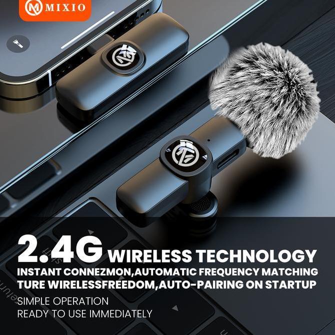 MIXIO W13 W14 Mic Wireless Clip on Microphone Mikrofon Lavalier HP Plug & Play