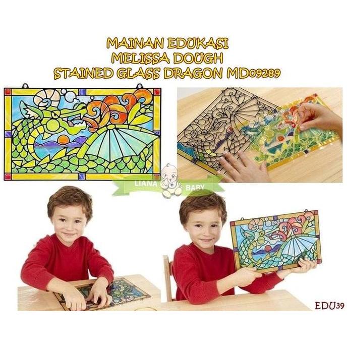 EDU39 MAINAN EDUKASI MELISSA DOUGH STAINED GLASS DRAGON MD09289