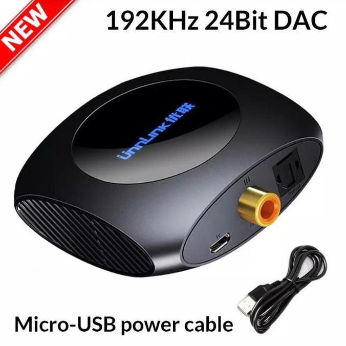 UNNLINK Digital To Analog Converter DAC 24bit 192kHz BLACK