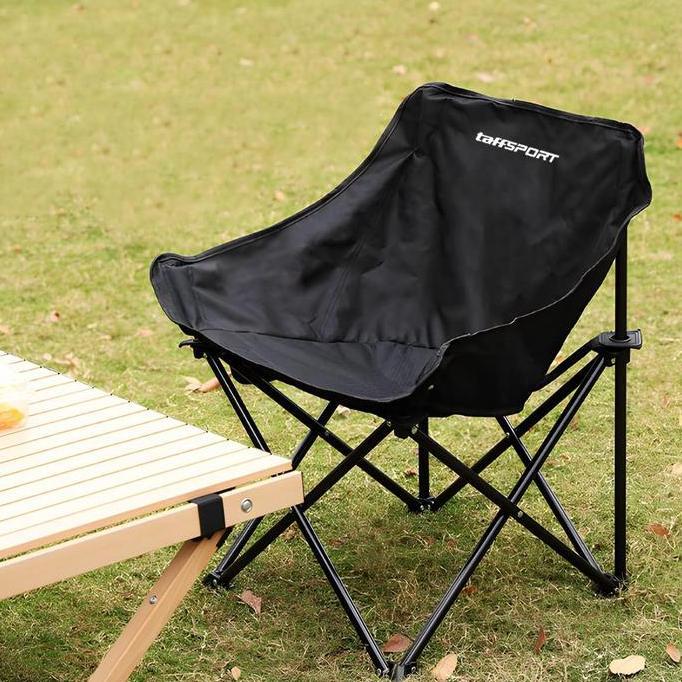 Bivarah - TaffSPORT Kursi Lipat Outdoor dengan Saku - Kursi Camping Lipat Portable 59x45x68cm - ON-6