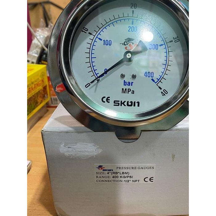 PRESSURE GAUGE PAYUNG STAINLESS SKON 4" inch 0 - 40MPa