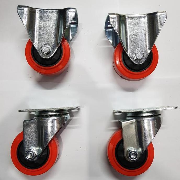 Roda Troli Pu Rhj Tw Caster Germany 3 Inch Hidup/Mati Terbaru 