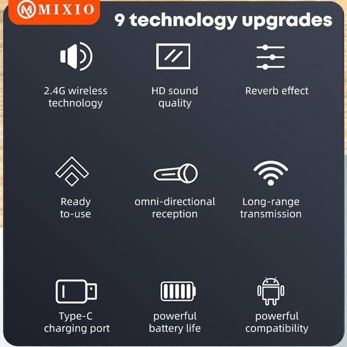 MIXIO-T9/T10 Wireless Microphone Professional Mikrofon Lavalier HP