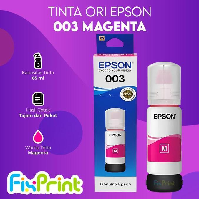 Kantorlengkap- Fixprint Tinta Epson 003 Black Hitam Resmi Printer L3110 L1110