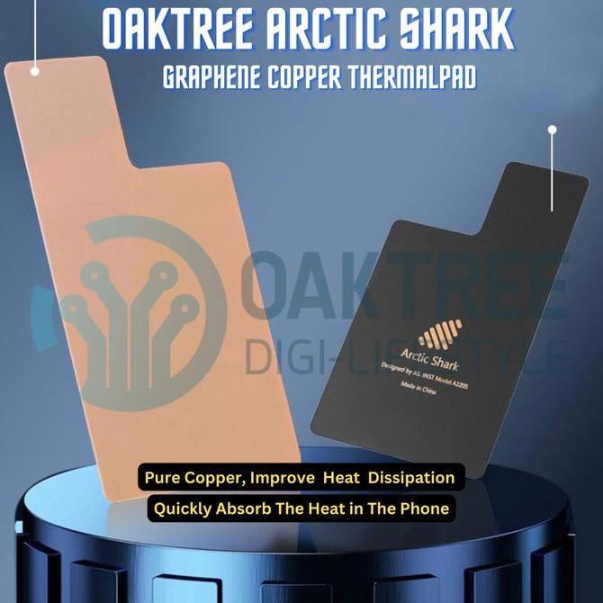 Lengkapjaminan- Oaktree Arctic Shark Heatsink Graphene Copper Pad Pendingin