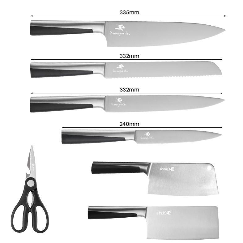Sale MATOUGUI Set Pisau Dapur 7 Pcs Pisau Roti Pisau Daging Pisau Tulang Pisau Buah Stainless Steel 