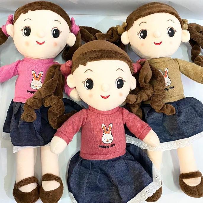 Sehar_Zen - Seulgi Boneka Doll Happy Girl Cantik Perempuan Kuncir 05021075 Bahan Silikon Lembut Full
