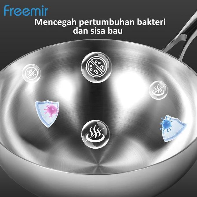 Stufato- [Sus 316] Freemir Healthy Cooking Pan  Wokpan Teflon 20 / 24 Cm Zero Coating Pan Sus 316 Me
