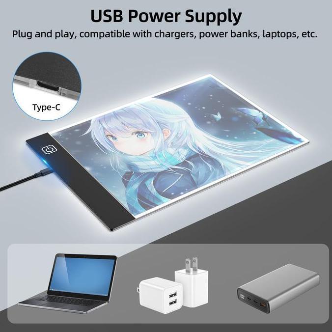 Lansungkirim- Goojodoq A3/A4/A2 Tracing Board Led Drawing Stensil Board Papan Jiplak Gambar Led Anak