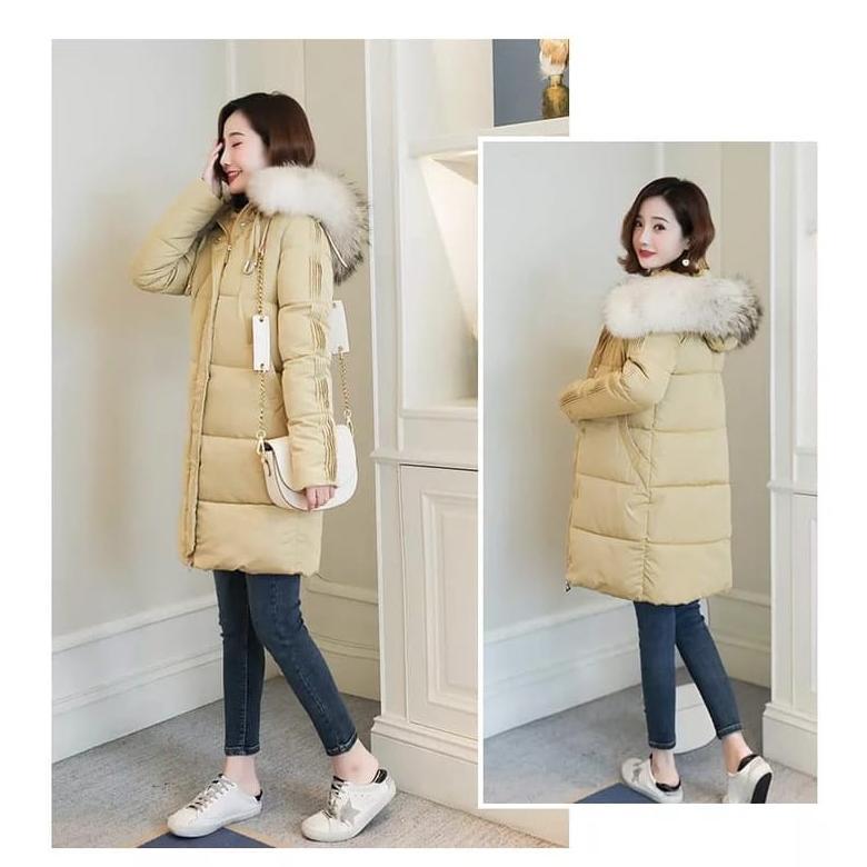 Hot Sale Jaket Bulu Winter Wanita Panjang Korea Import