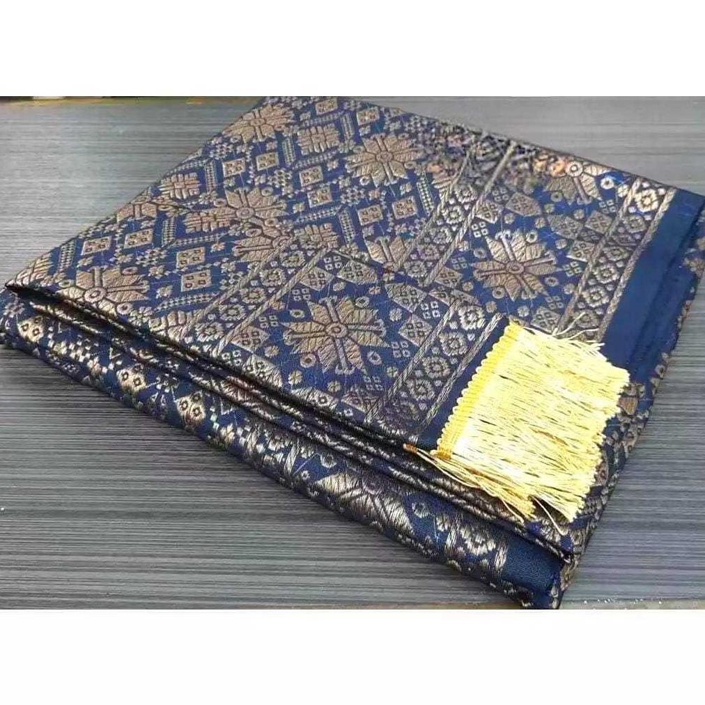 Limited Songket Lilit Batik Selendang/Songket Motif/Songket Palembang/Bawahan Kebaya Pesta Warna Nav