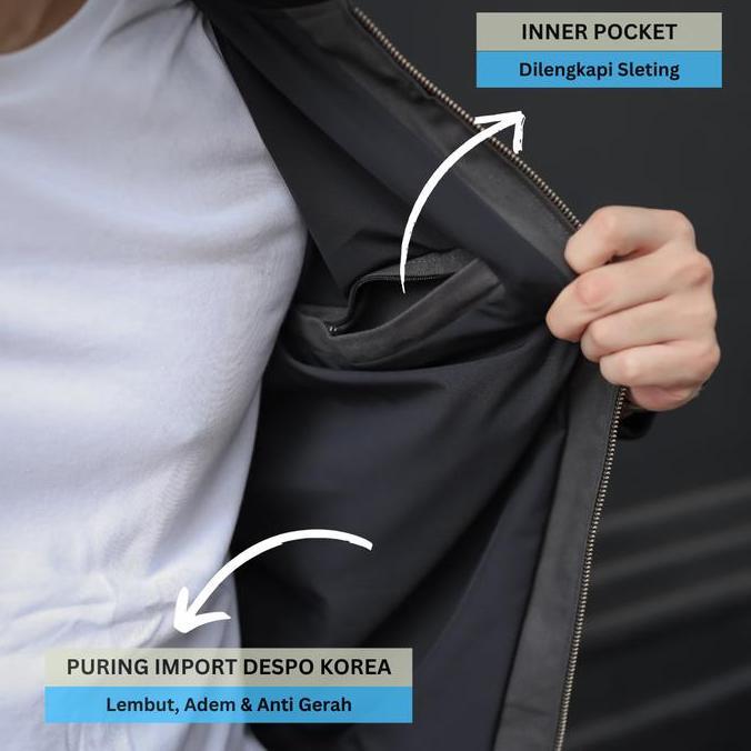 Uomo- Seigneur Jaket Pria Bomber Trendy Casual Keren