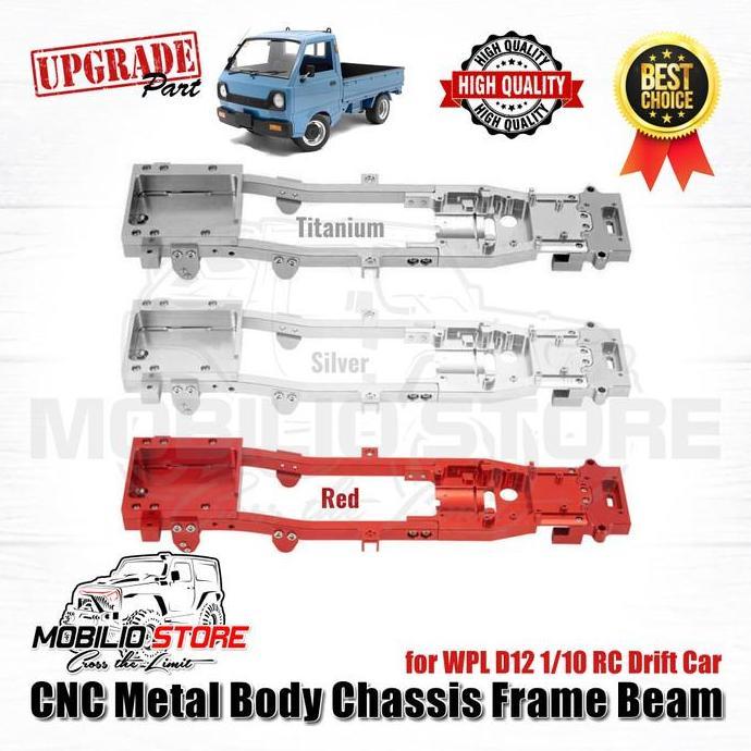 Upgrade Part - CNC Metal Body Chassis Frame Beam for WPL D12 RC Car