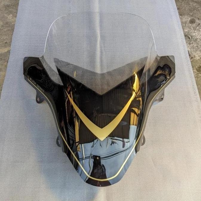 HONDA VISOR PCX 160 TAHUN 2021-2024 MODEL STANDAR BENING SMOKE KARBON BLACKSERIES BAHAN AKRILIK TEBA