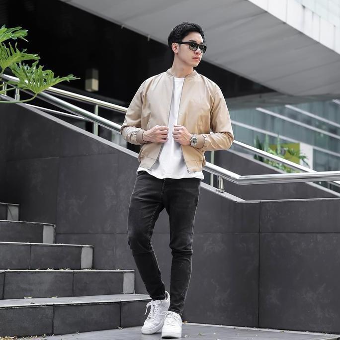 Uomo- Delibra Jaket Canvas Premium Cream / Jaket Pria / Jaket Bomber