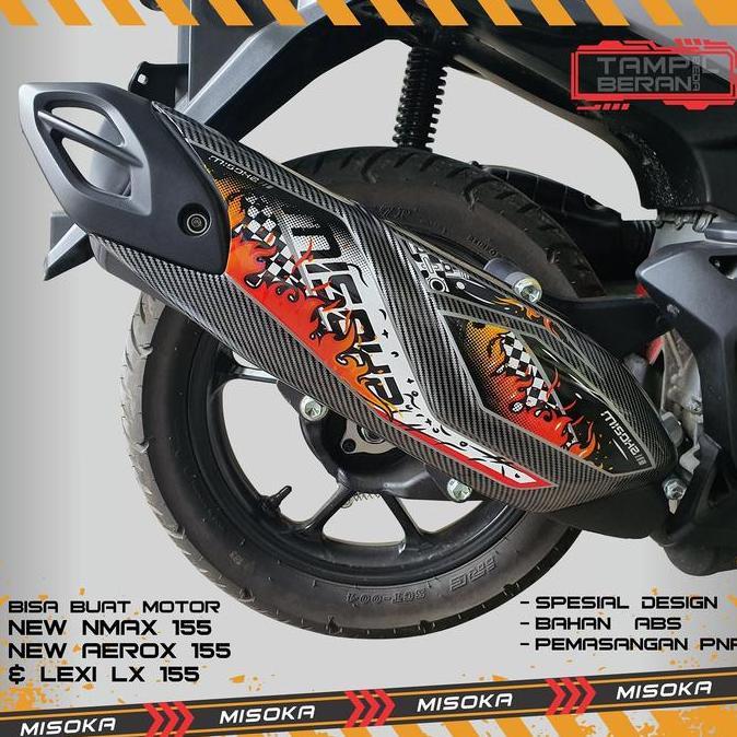 MISOKA COVER KNALPOT ALL NEW NMAX 155 LEXI LX 155 NEW AEROX 155 CARBON AKSESORIS MOTOR YAMAHA KEREN 