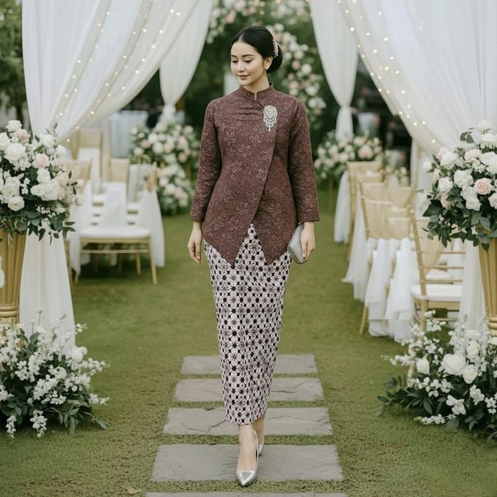 Berkualitas Set Kebaya Janggan Rok Batik Modern Kebaya Kondangan Outfit Wisuda Lamaran Tunangan Keki