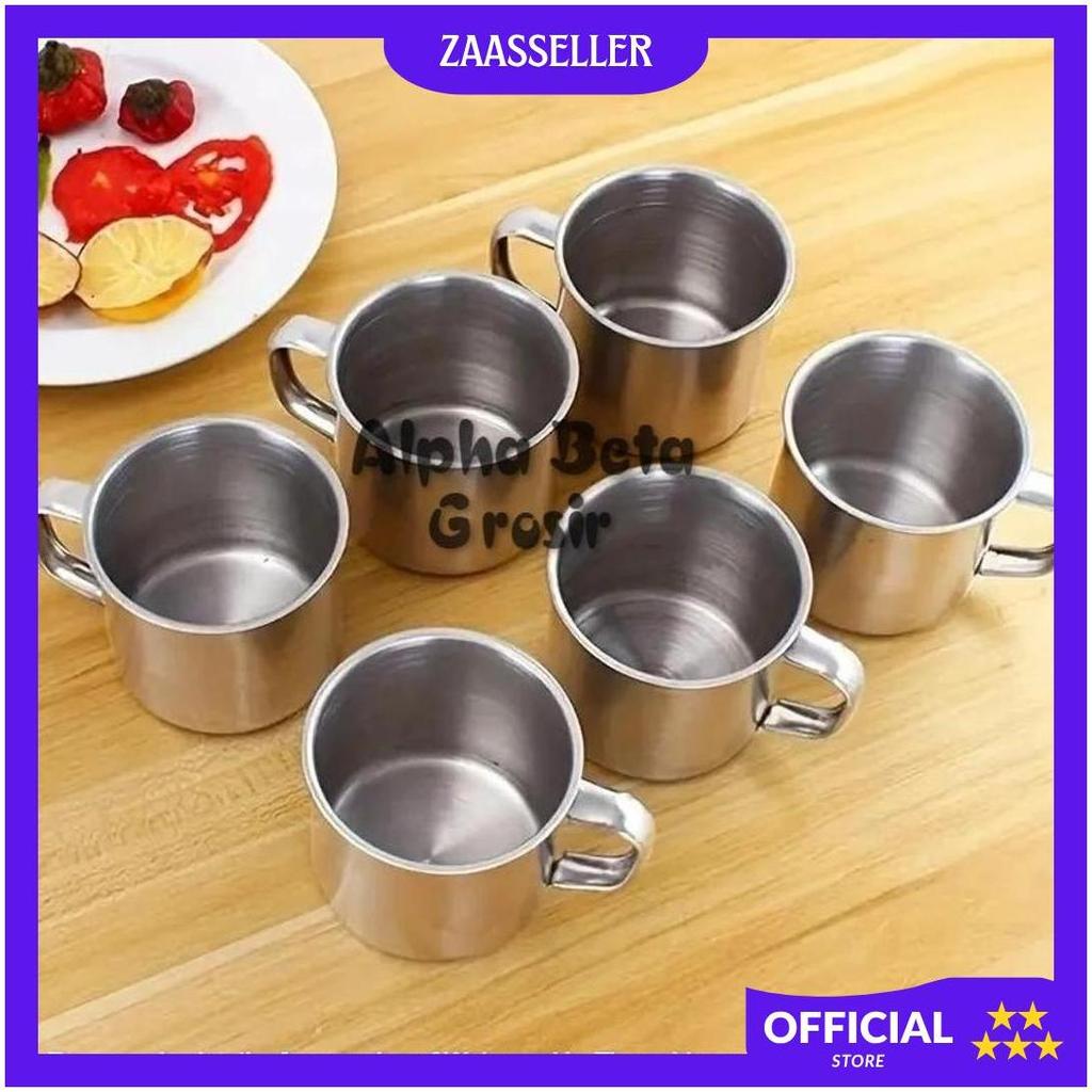 MUG GELAS KOPI MURAH / MUG GELAS KOPI STAINLESS / CANGKIR KOPI STAINLESS WP