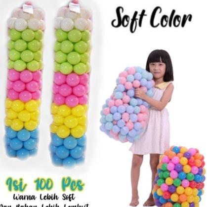 Mandi Bola Warna PASTEL isi 100 pcs SNI - mandi bola warna - mandi bola pastel - Lebih Soft Berkuali