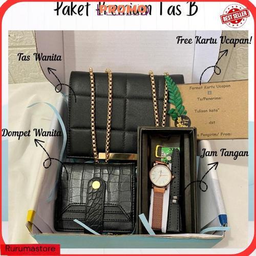 Hampers Tas Wanita Kado Ulang Tahun Tas Hadiah Wisuda Kado Anniersary Kado Jam Tanganwanita Dompet W