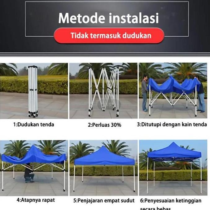 ORIQIR Terpal Atap Tenda Atap Tenda Lipat tenda jualan bongkar pasang 3x3 tenda jualan tenda lipat 3