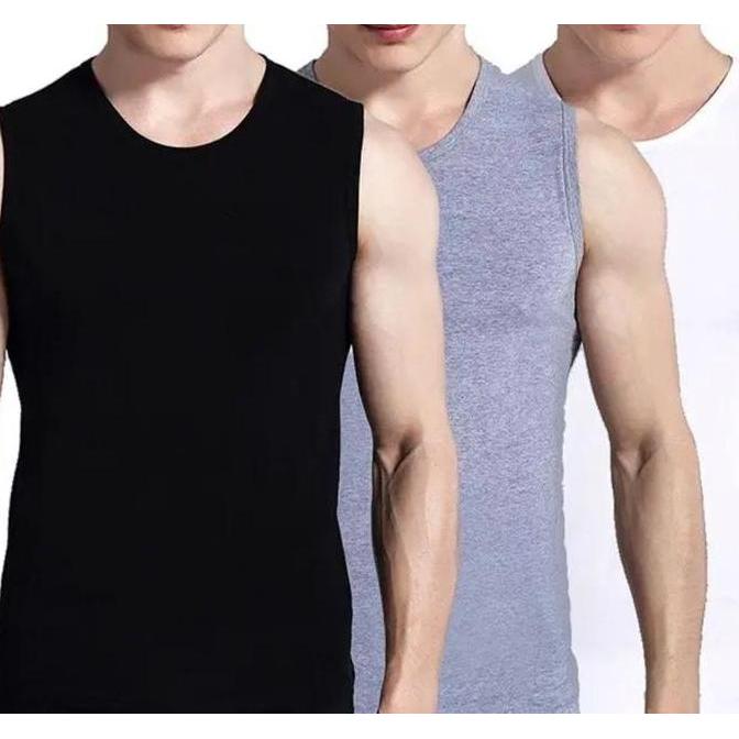 DY138 >> PAKET 3 PCS SINGLET YUKENSI PRIA DEWASA POLOS MODEL SLIM FIT  PAKAIAN DALAM PRIA Kaos Hitam