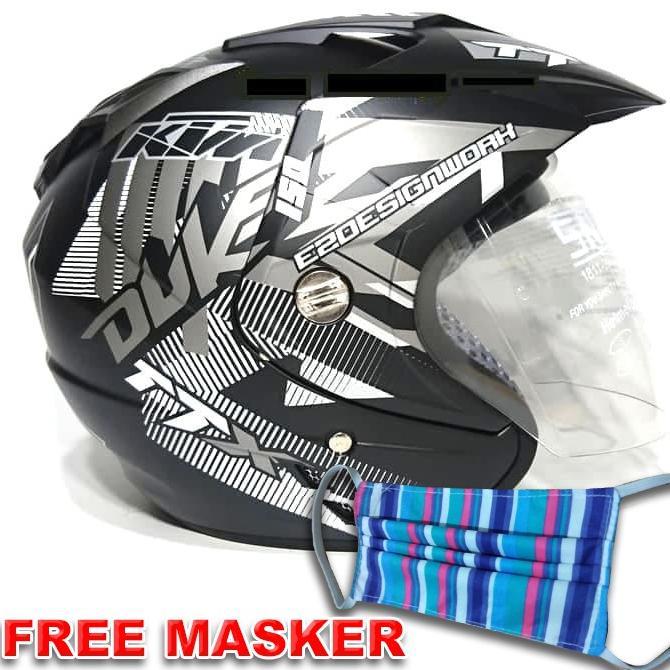 Terlaris 11.11 Helmet Double Visor Dua Kaca Helem Duke Doff  helm