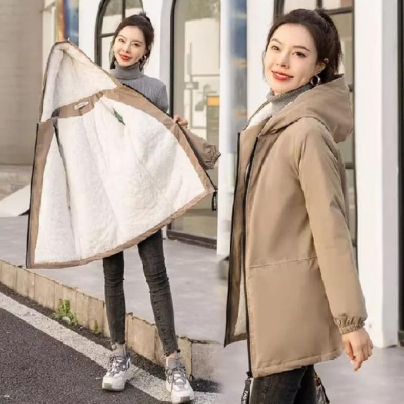Mulus Hnf Jaket Winter Wanita Jaket Musim Dingin Wanita Terbaru Jaket Bulu Halus Wanita Ukuran Big S