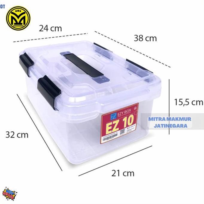Agataforlads - Container Box Ezy Clear Kontainer Box Ezy Bening 10 Liter Box Penyimpanan