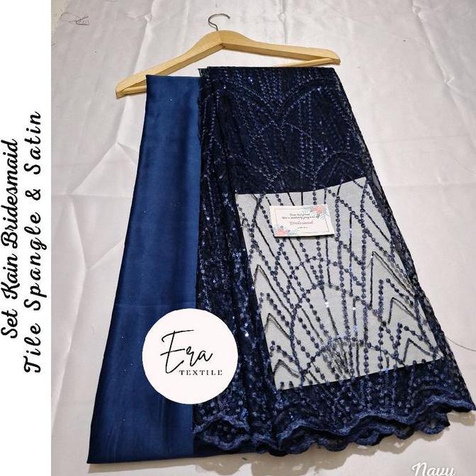Rantimarian22 - Set/Paket Seragaman Kain Bridesmaids Brokat Tile Payet Spangle & Satin (Furing/Polos