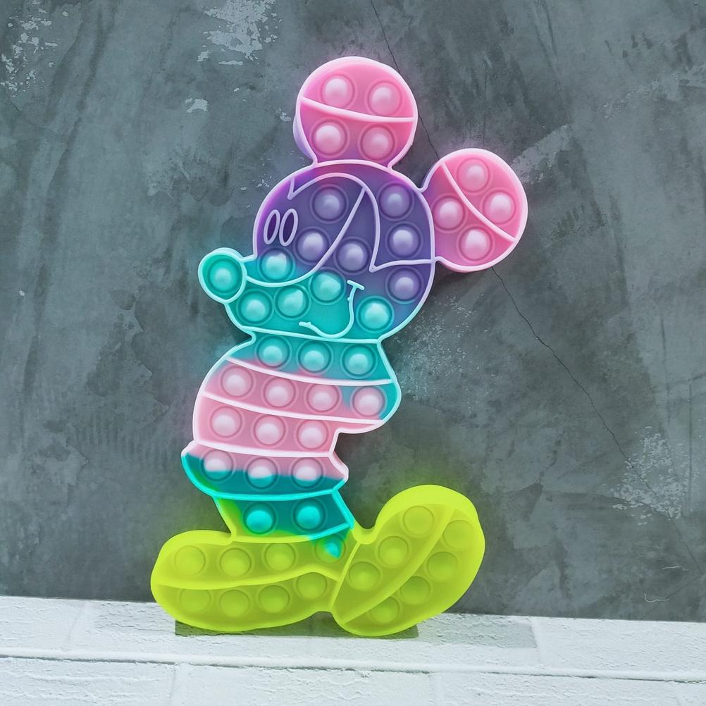 pop it fidget toys Mickey mouse rainbow push pop bubble pop it rainbow import