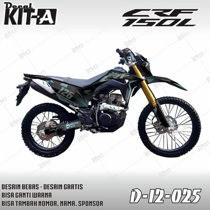 Decal Stiker CRF 150L terbaru desain Motif WARNA BIRU ABU D-I2-025