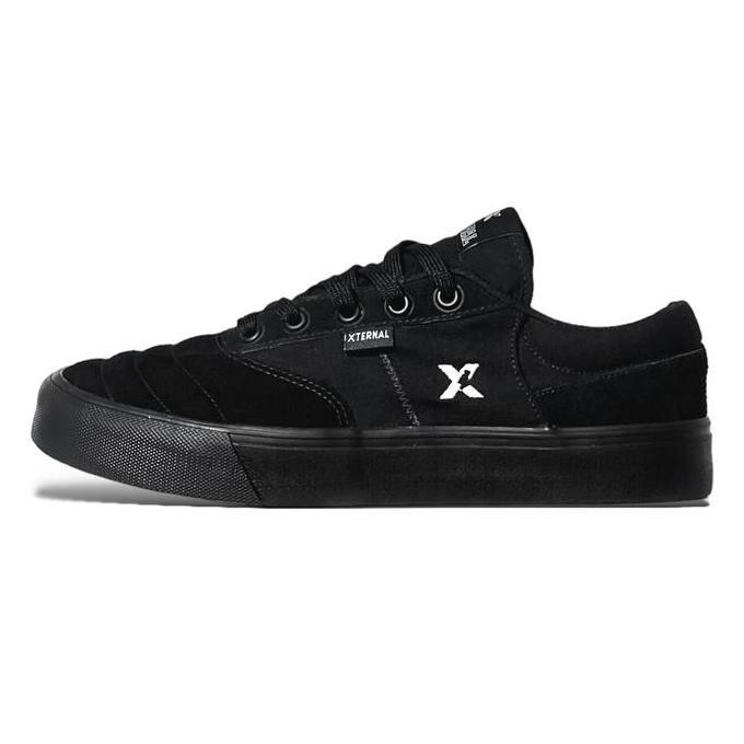 Sneakers Pria Xternalstepsure Sepatu Pria Wanita All Black Kanvas Suede Kasual Sneakers Shoes Bahan 