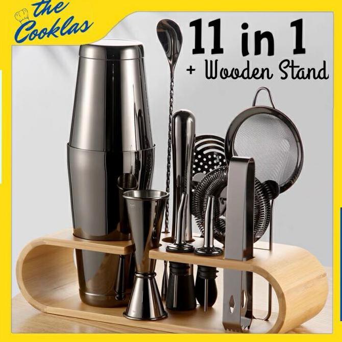 TERBARU - 11 in 1 Cocktail Boston Shaker Set Premium Bartender Tools Shaker Set